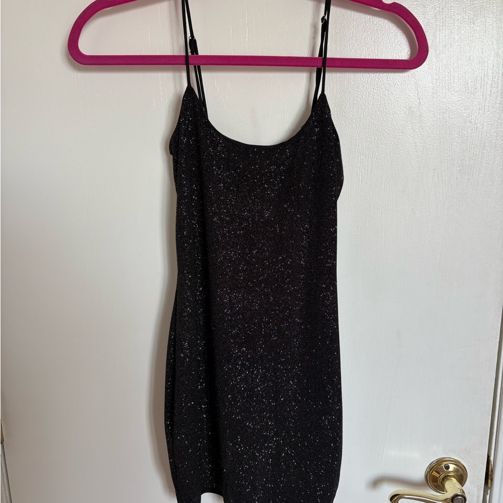 Lucy in the Sky Iridescent Sequin Bodycon Dress in Black